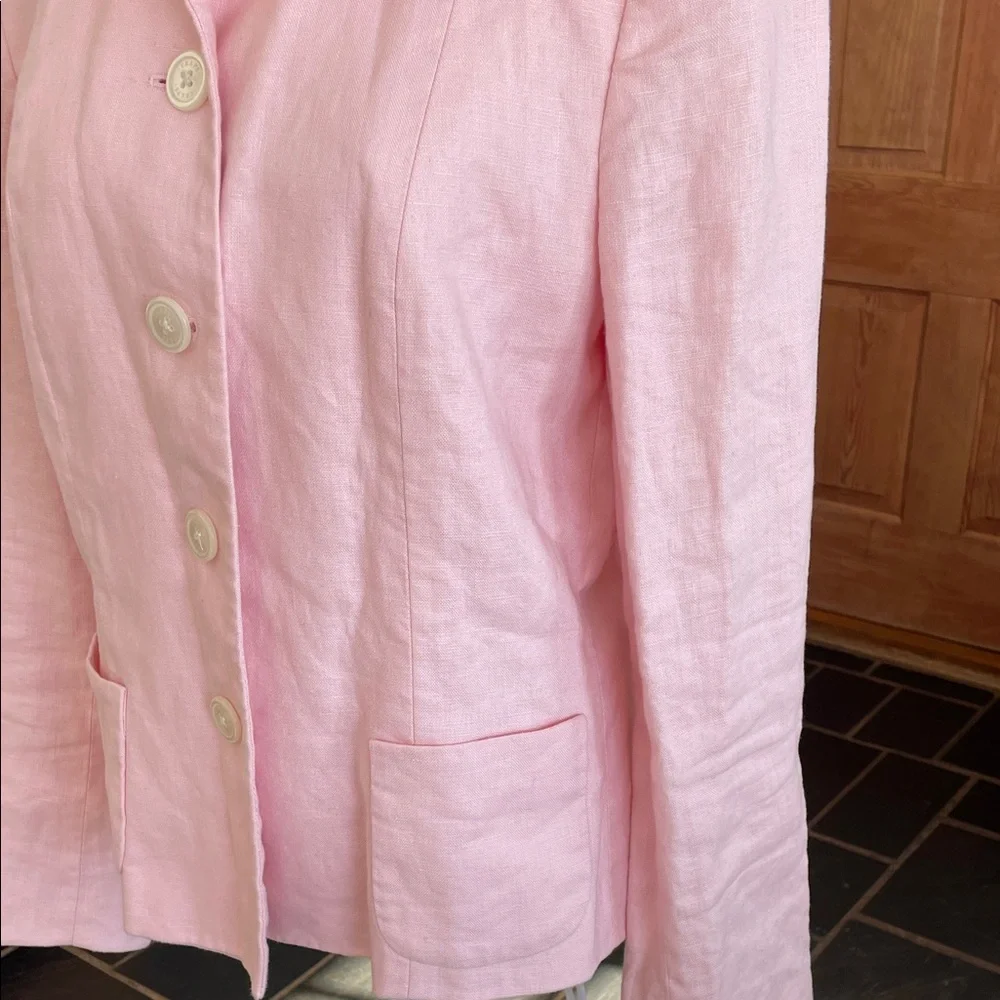 CHAPS Soft Pink Women's Linen Lined Jacket 10 - Picture 13 of 17